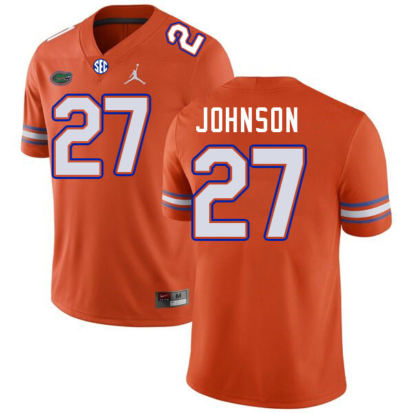 Men #27 Dijon Johnson Florida Gators College Football Jerseys Stitched-Orange